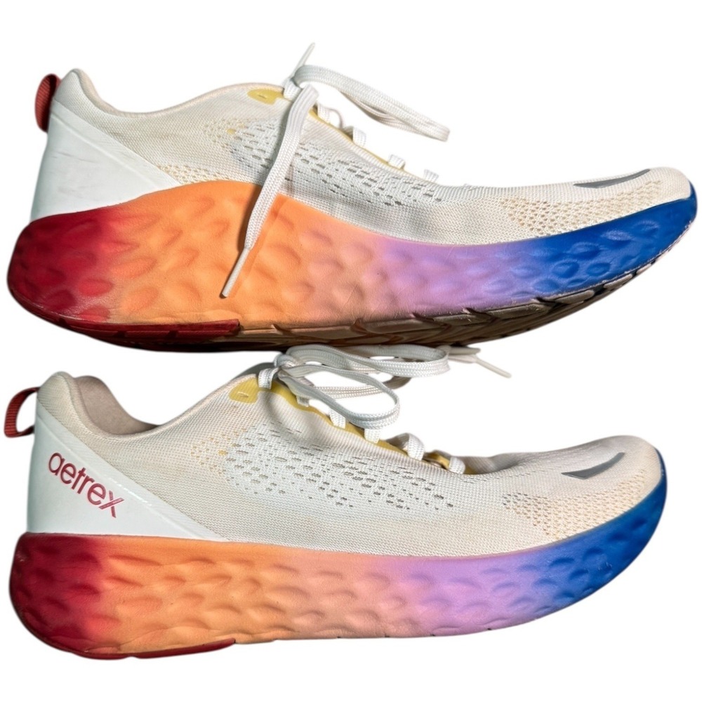 Aetrex Athletic Walking Running Shoes White Colorful‎ Womens US 9.5